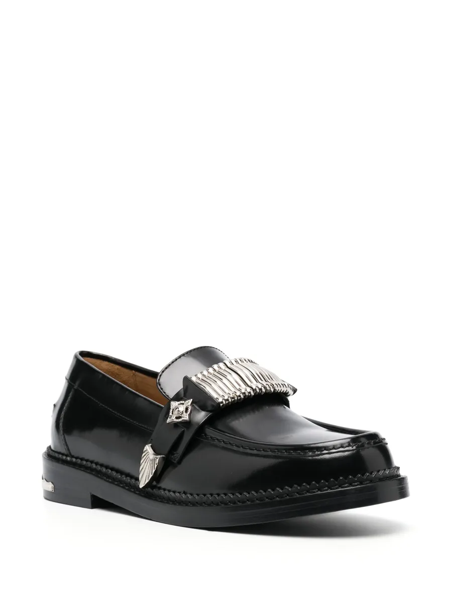 buckle-detail leather loafers 4