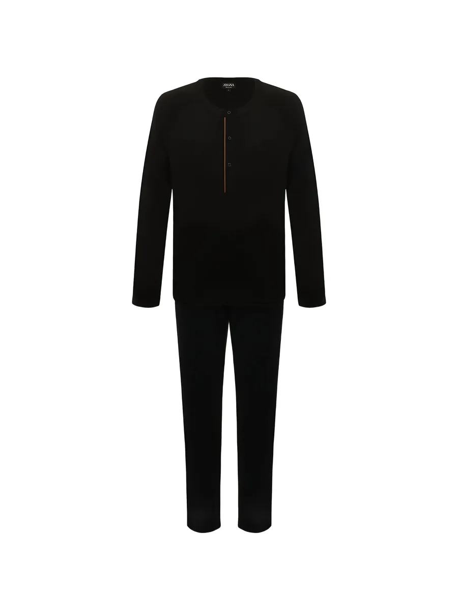buttoned henley pajamas 1