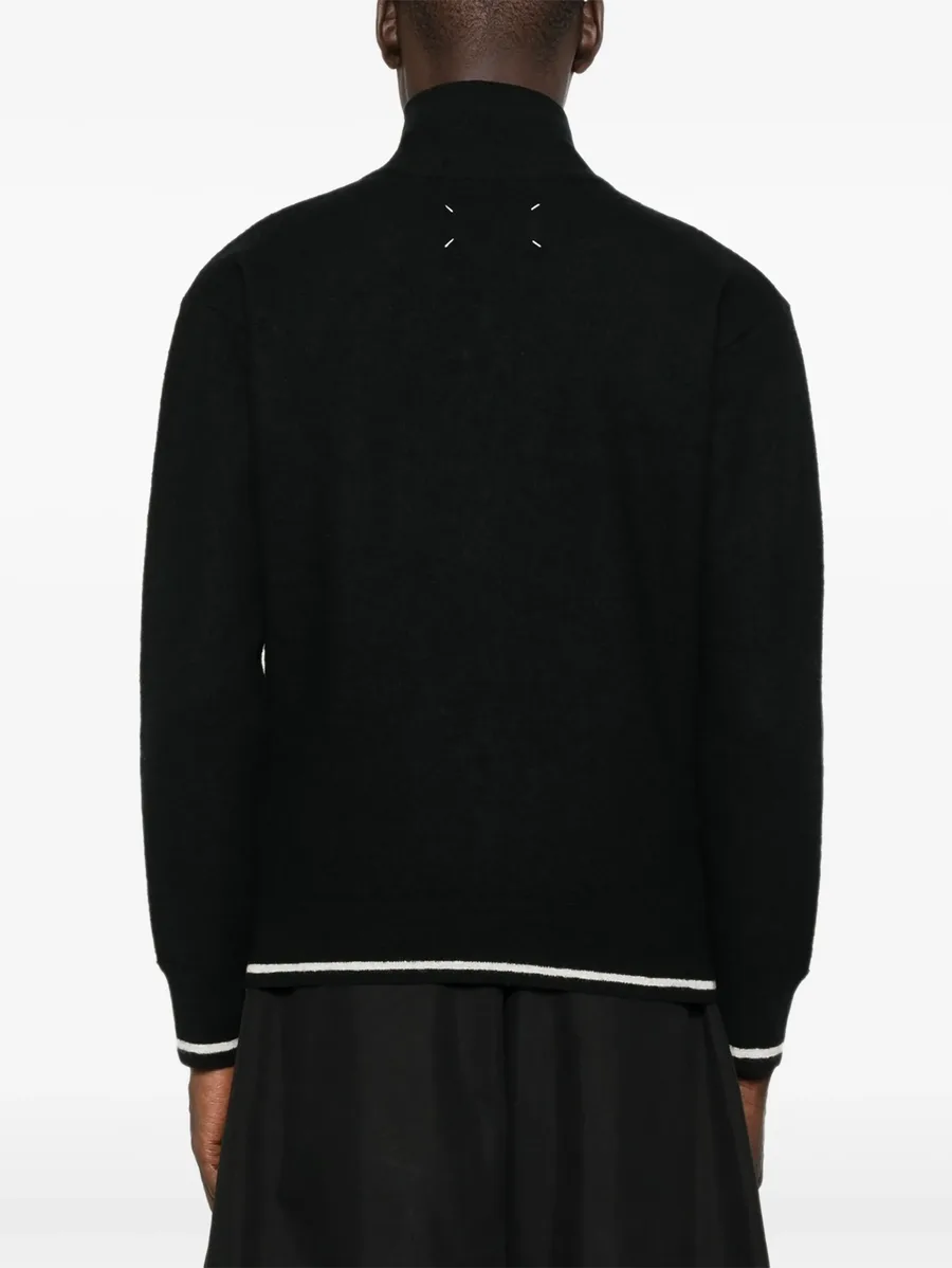 zip-front high-neck cardigan 8