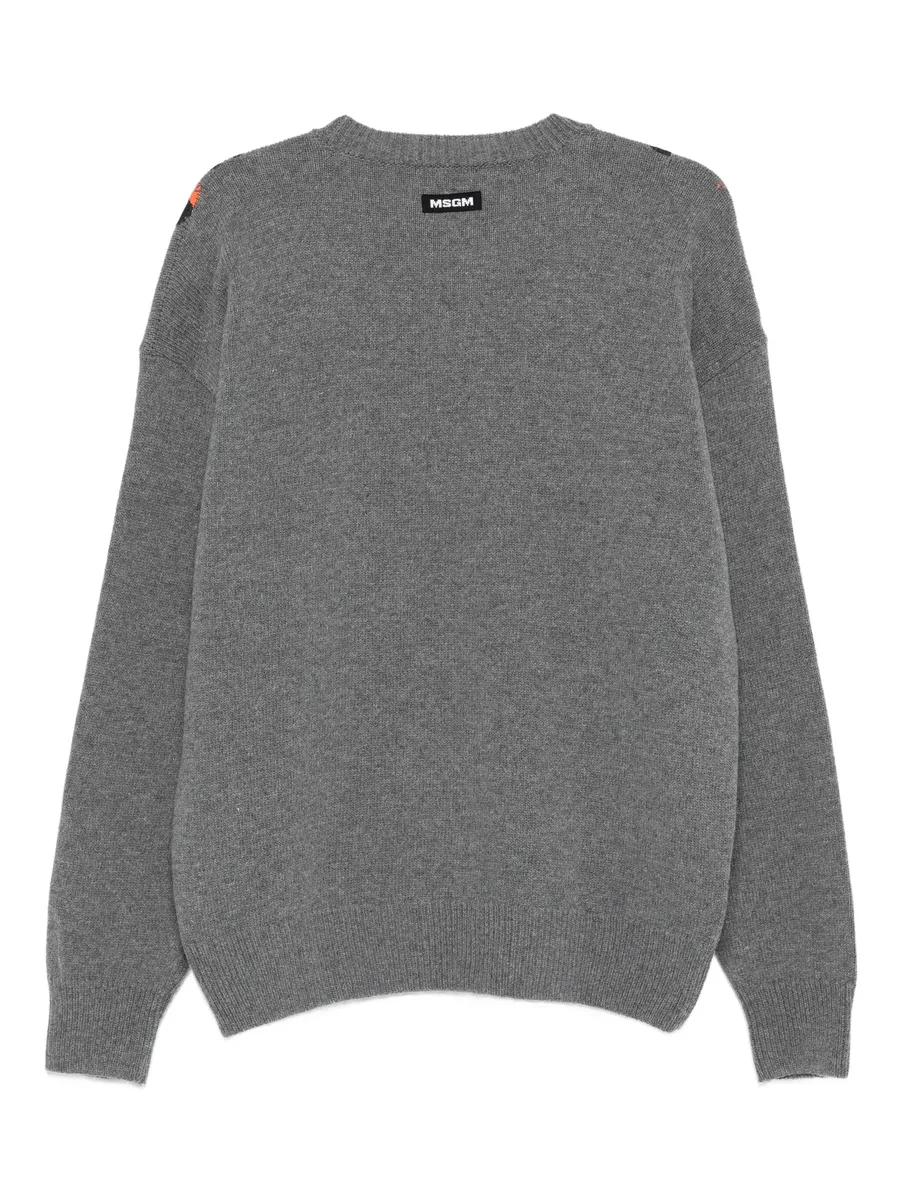 rabbit-print crew-neck sweater 3