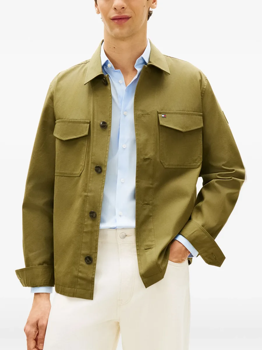logo-patch flap-pocket jacket 7