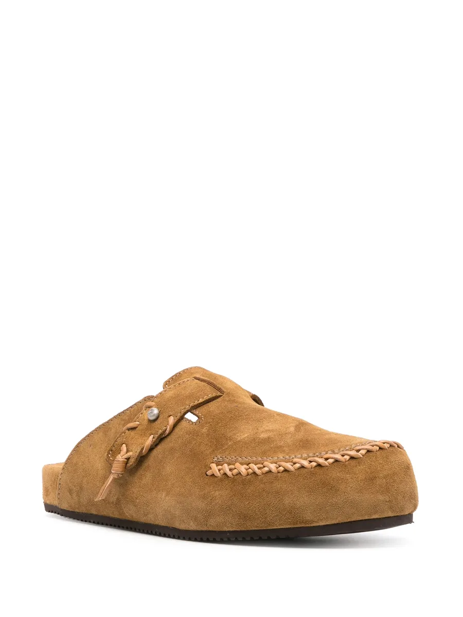 decorative-stitching suede slippers 3