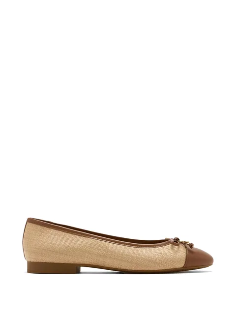 bow-detail cap-toe ballet flats