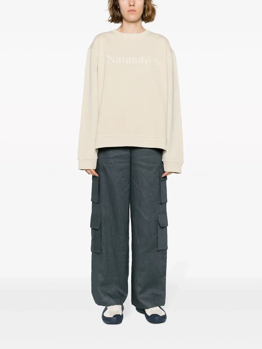 logo-embroidered cotton sweatshirt 6