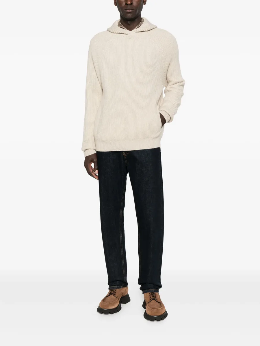 ribbed-knit hooded sweater 3