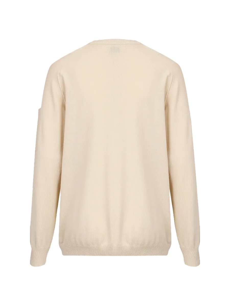 crepe-knit Lens-detail sweater 3