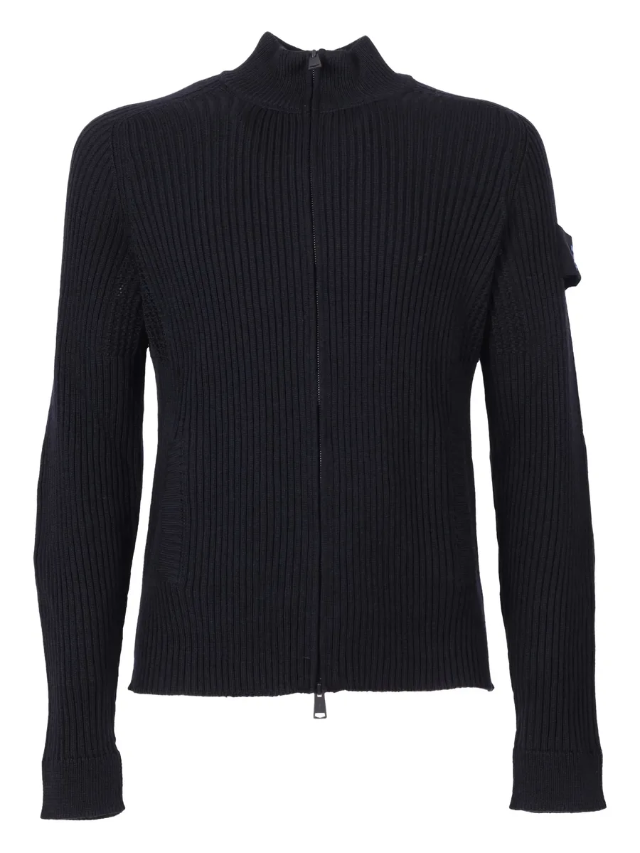 bibbed zip-up cardigan 1