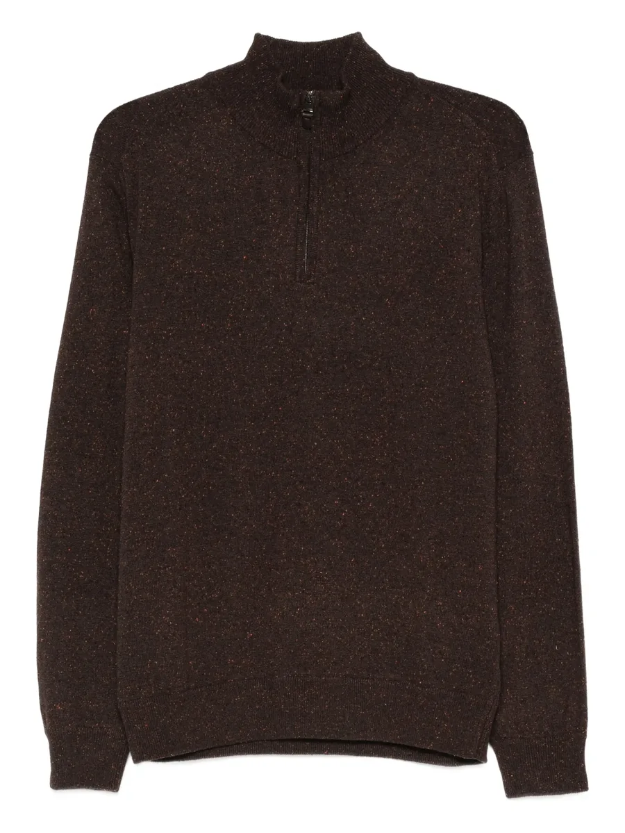 half-zip speckled wool sweater 1