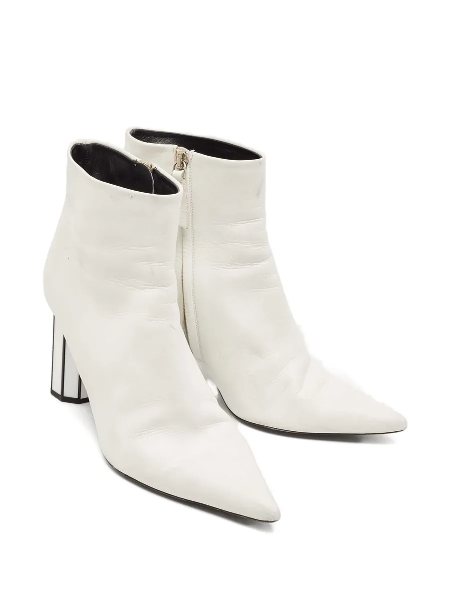 100mm pointed-toe striped-heel ankle boots 4