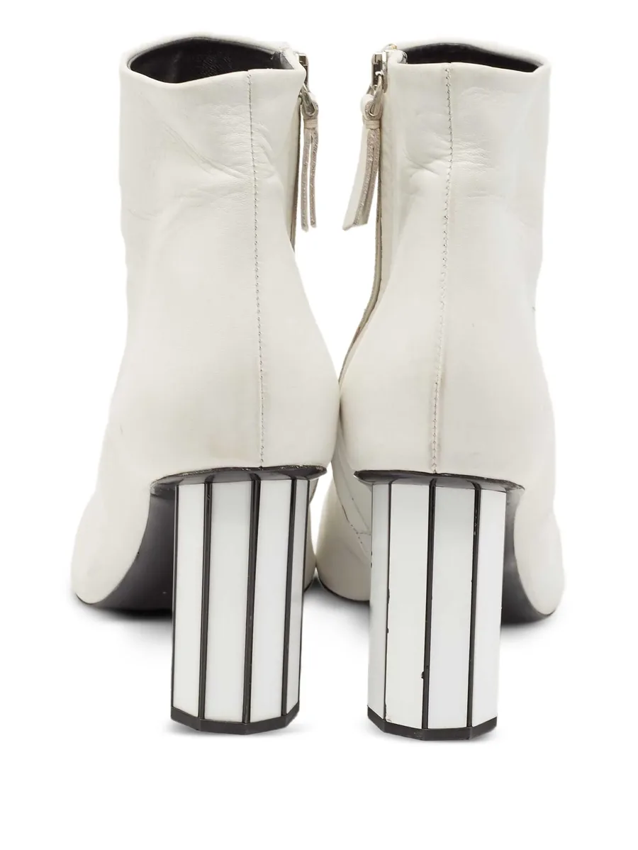 100mm pointed-toe striped-heel ankle boots 5