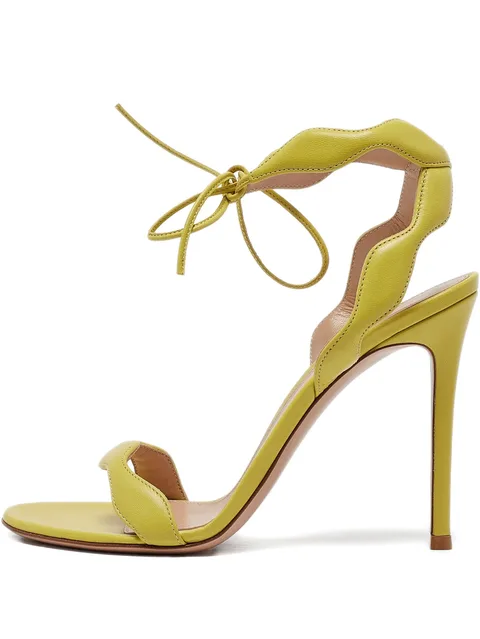 110mm leather heeled sandals