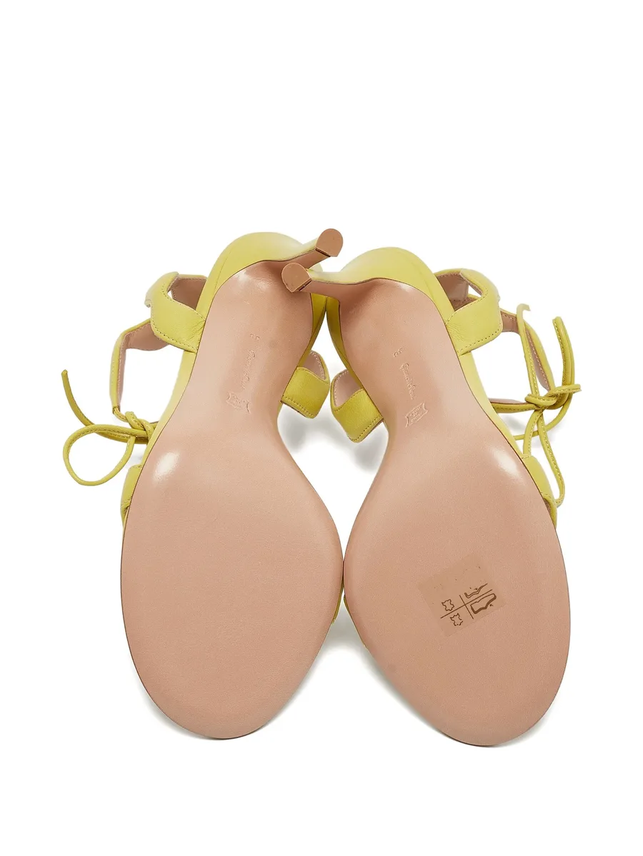 110mm leather heeled sandals 10