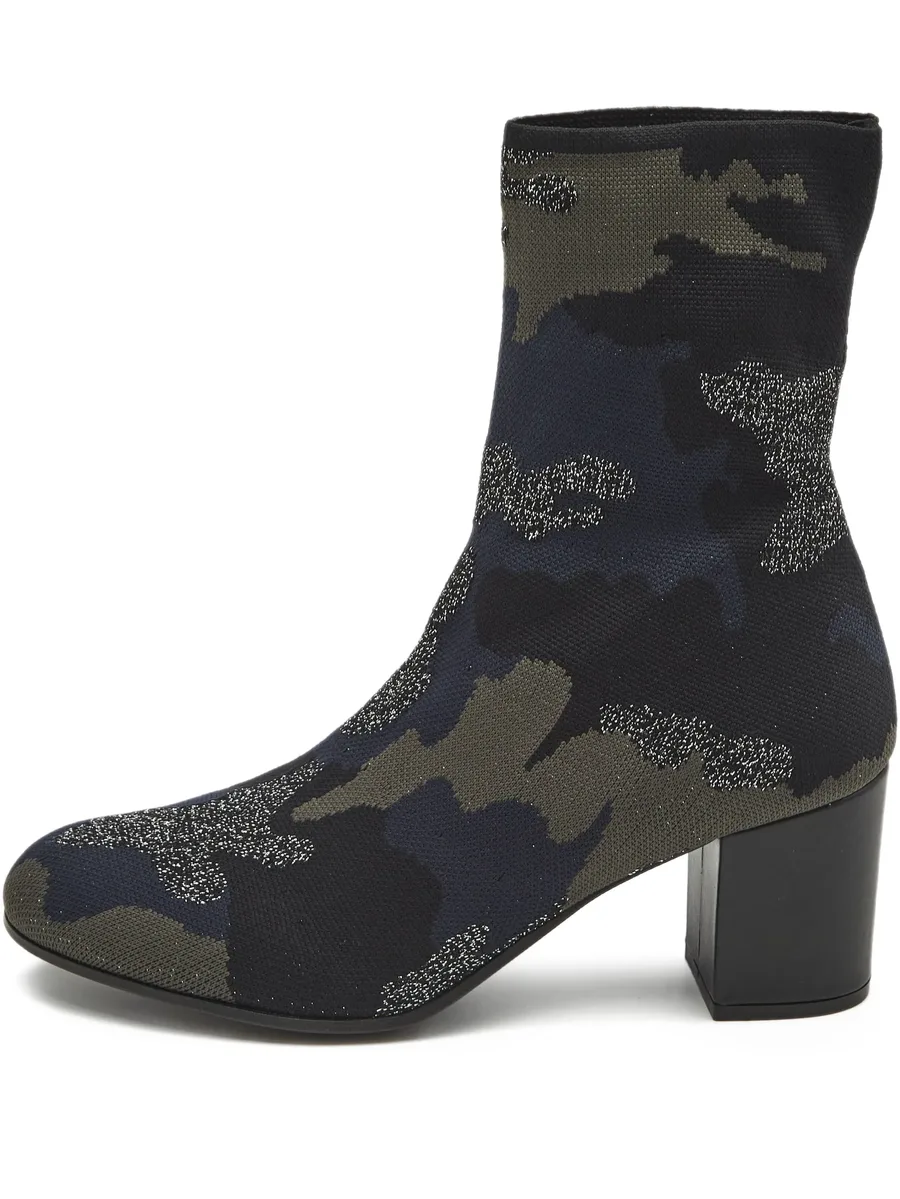 camouflage knit ankle boots 2