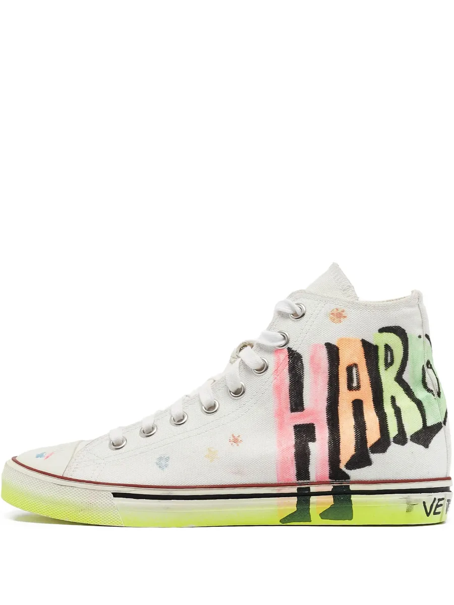 Pre-Owned canvas printed sneakers 2