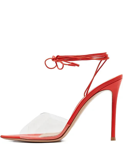 115mm leather lace-up sandals