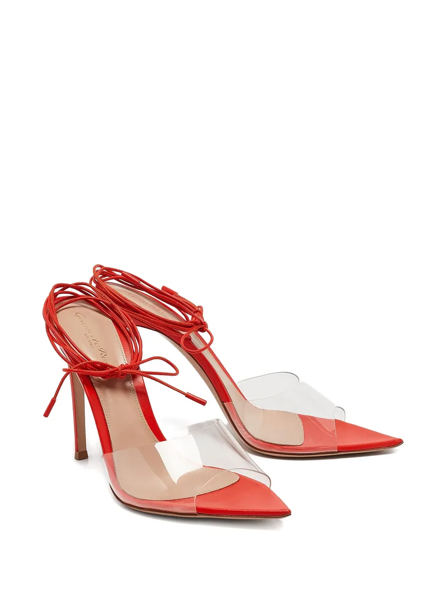 115mm leather lace-up sandals 6