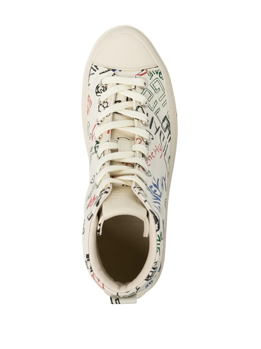 City Logo-print leather sneakers 8