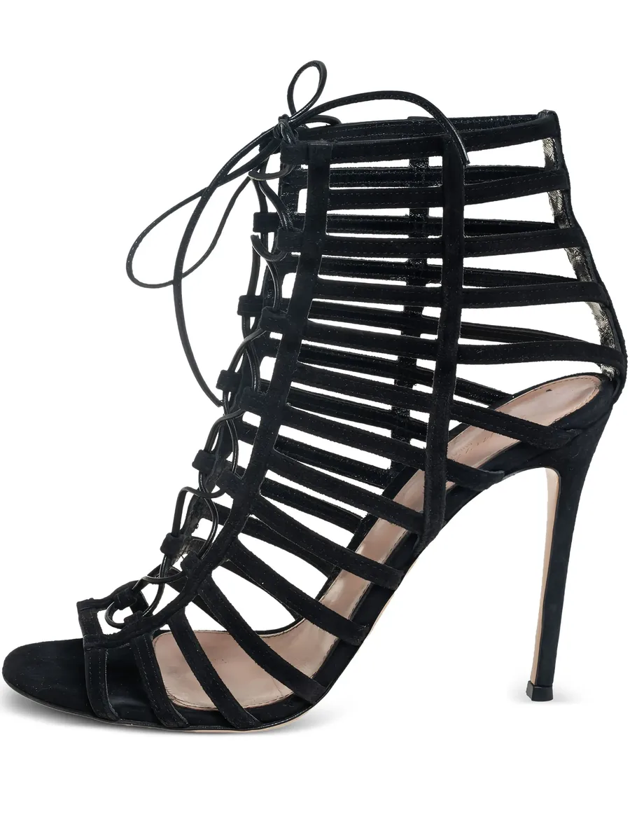 2024 110mm caged lace-up sandals 2