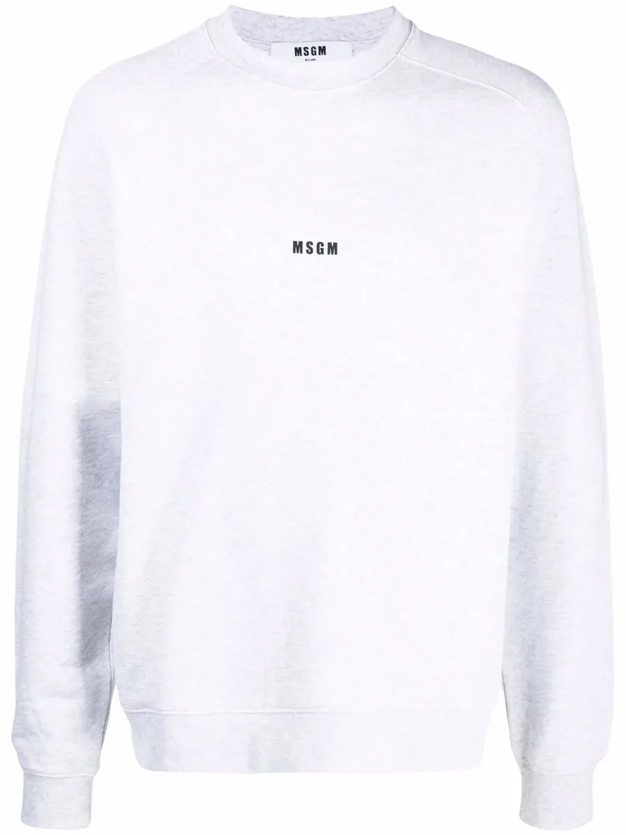 logo-print crew neck jumper 1
