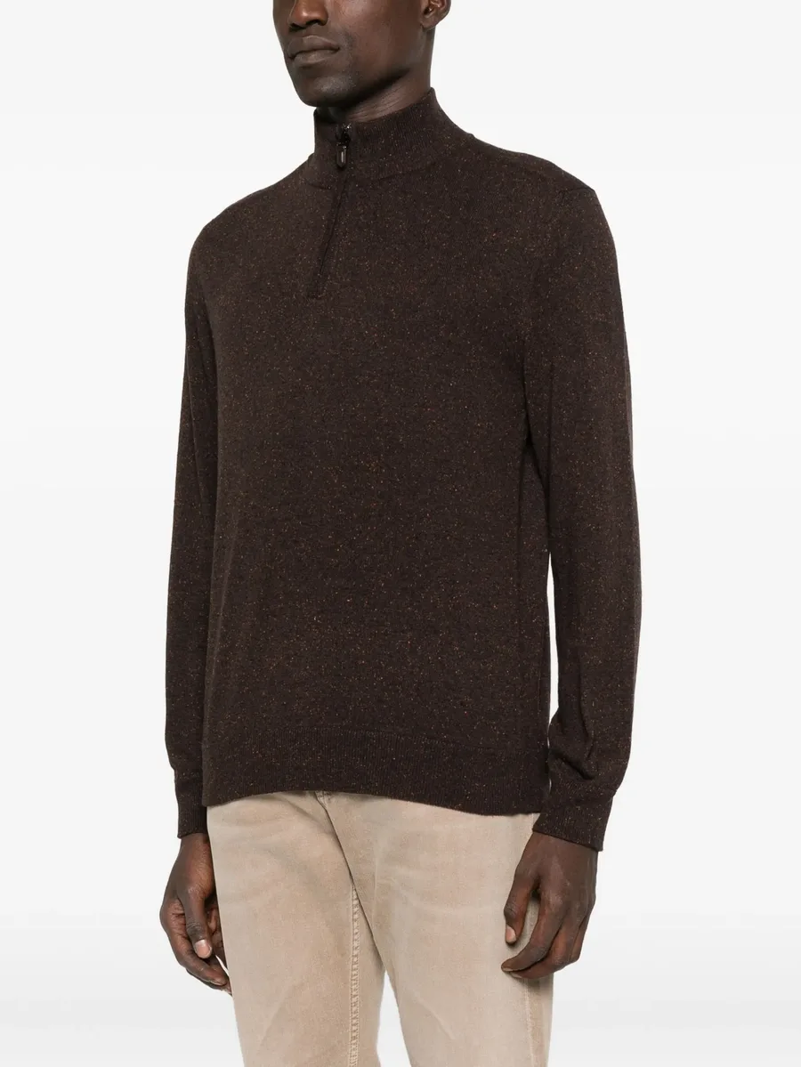 half-zip speckled wool sweater 5