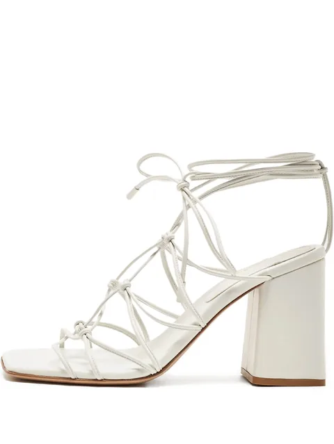 pre-owned 95mm knotted leather sandals