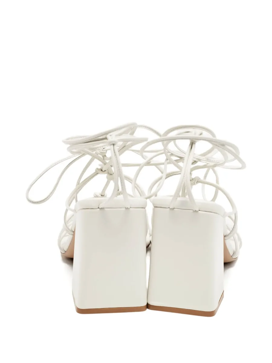 pre-owned 95mm knotted leather sandals 8