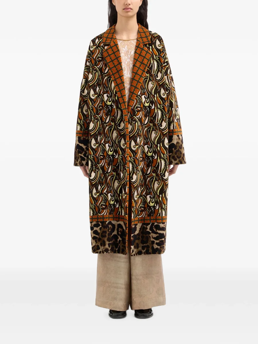 Revdox patterned animal-print coat 2