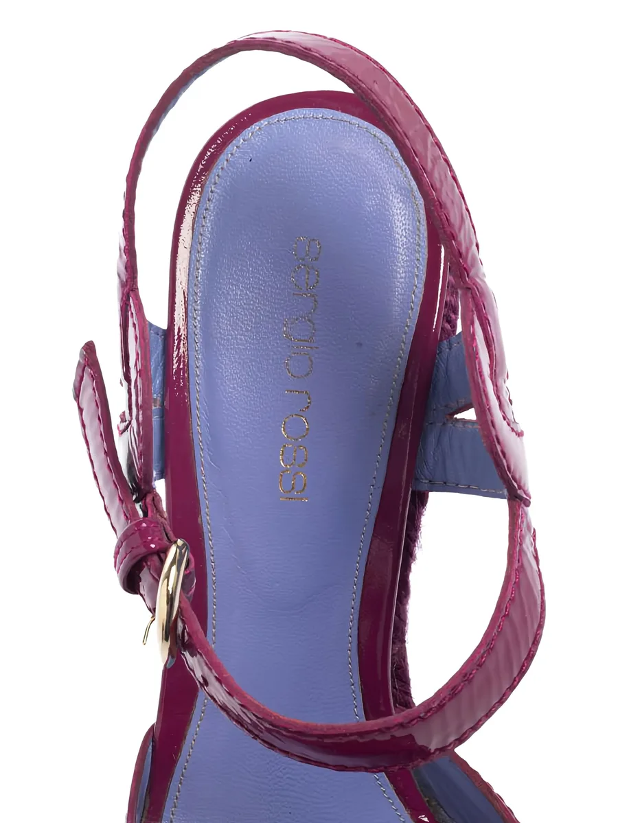 pre-owned 130mm leather platform sandals 12
