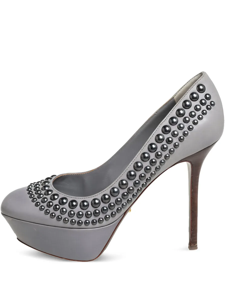 120mm leather heeled pumps 1