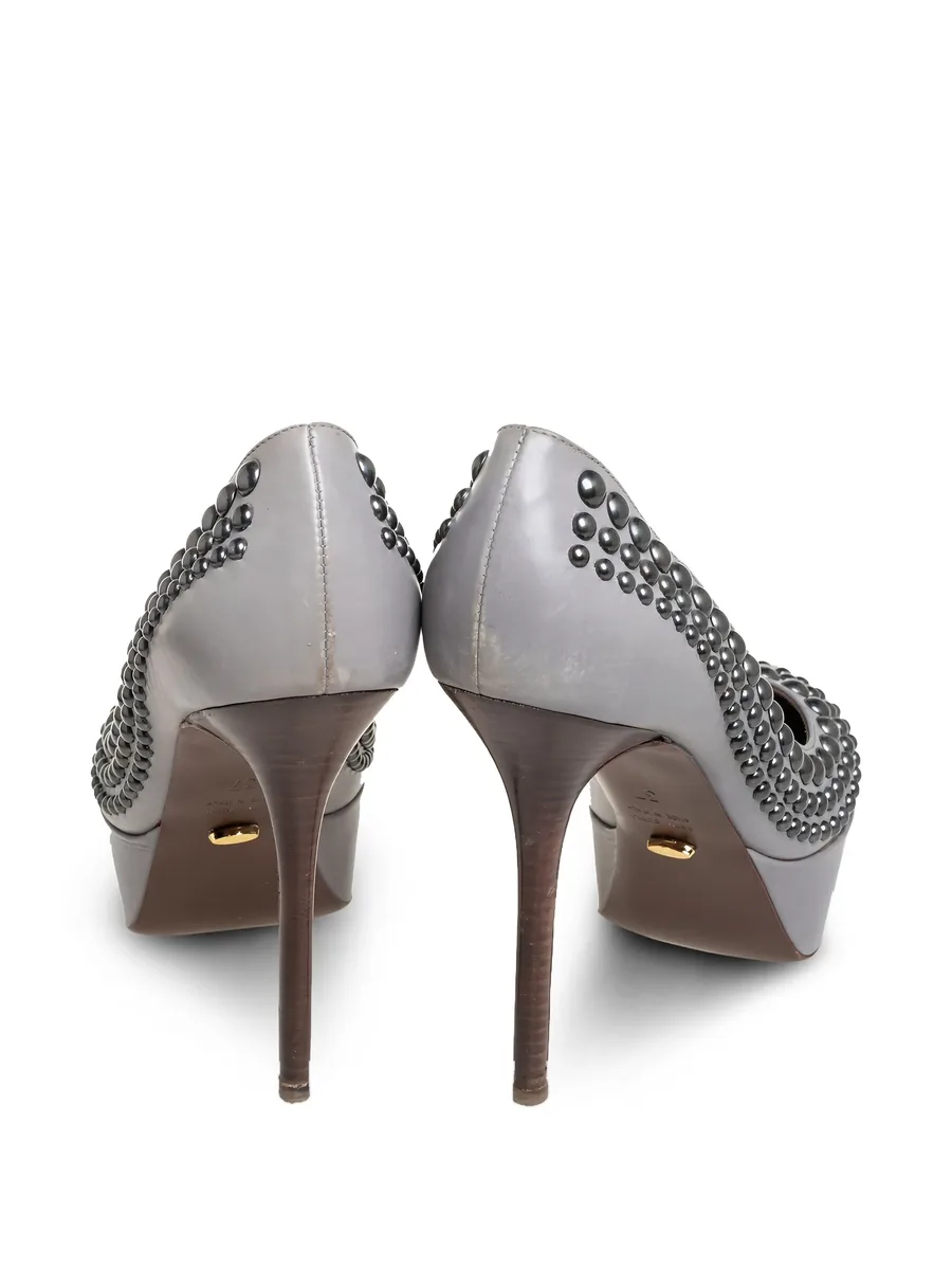 120mm leather heeled pumps 5