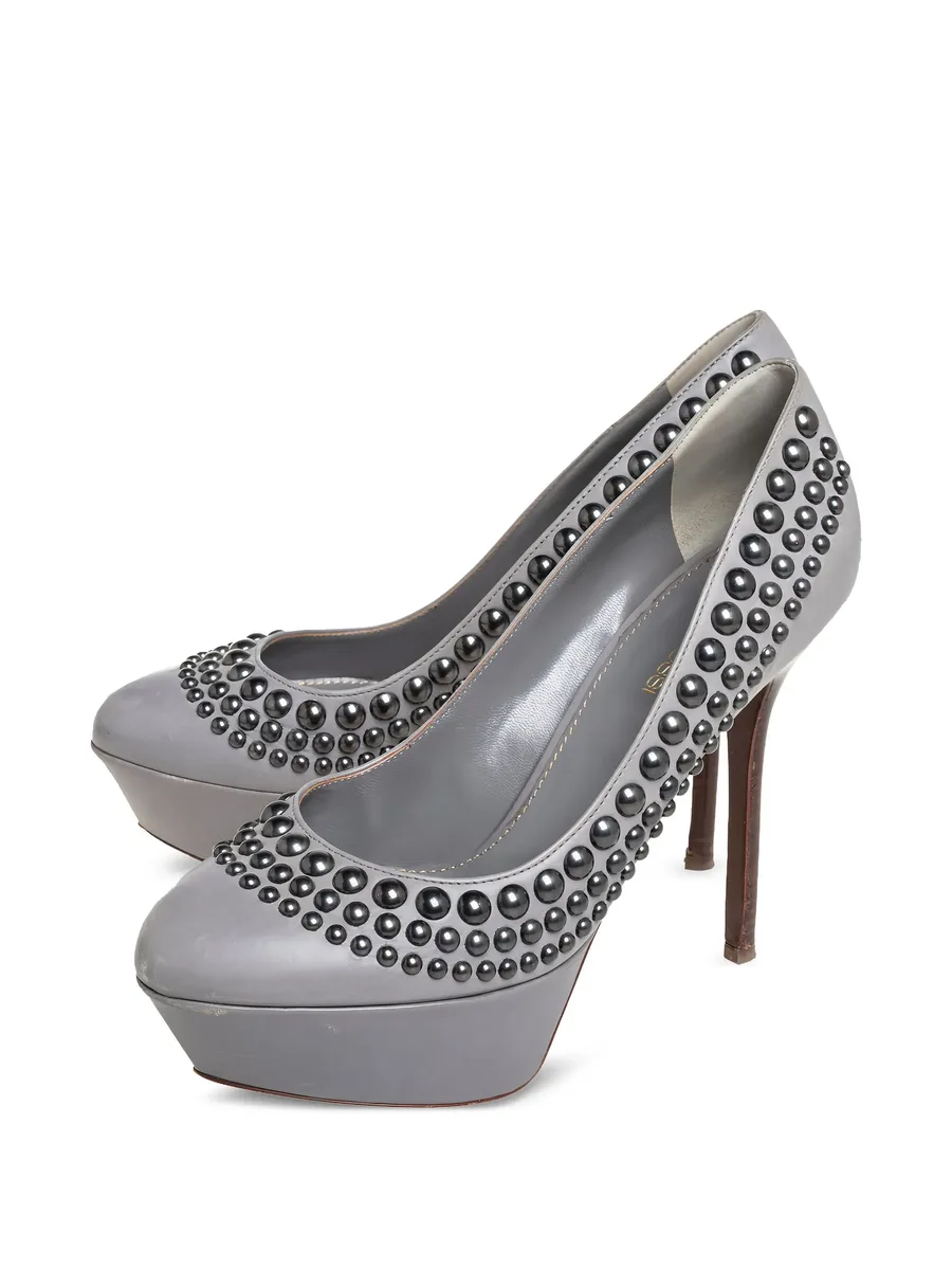 120mm leather heeled pumps 12