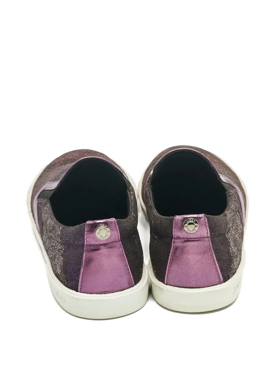 lace-print suede sneakers 8