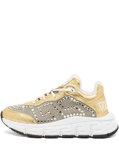 embellished-upper lace-up sneakers