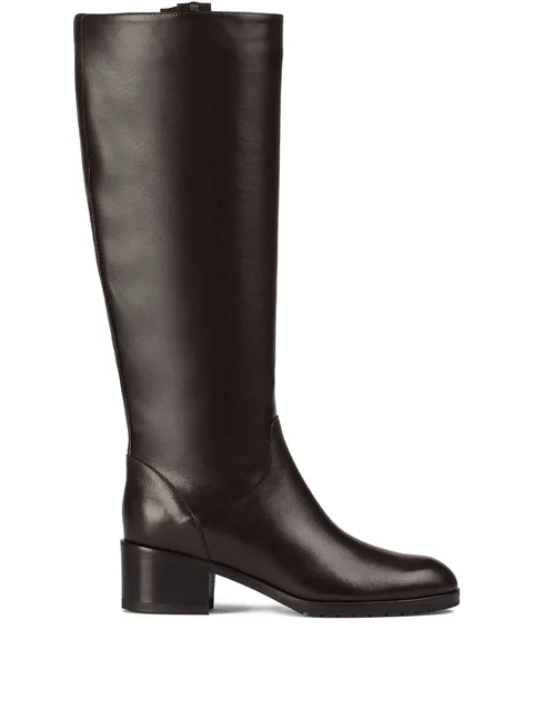 block-heel leather boots
