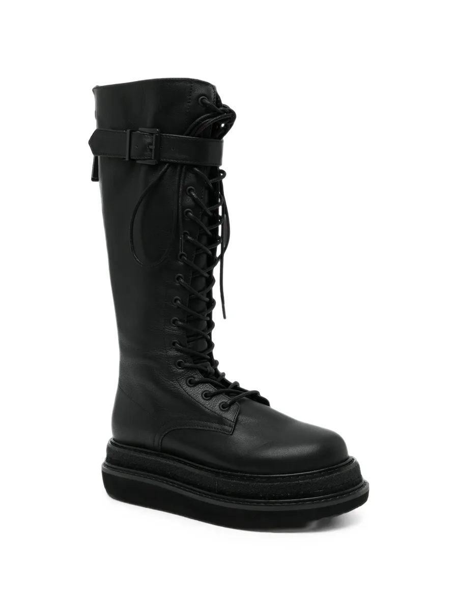 oil-leather buckled boots 2