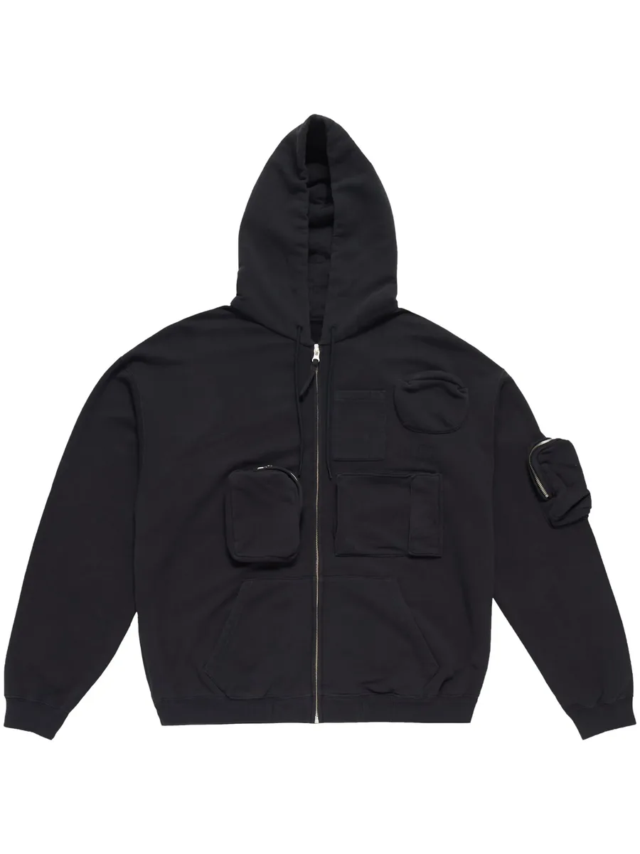 cargo-pockets "Black" hoodie 2