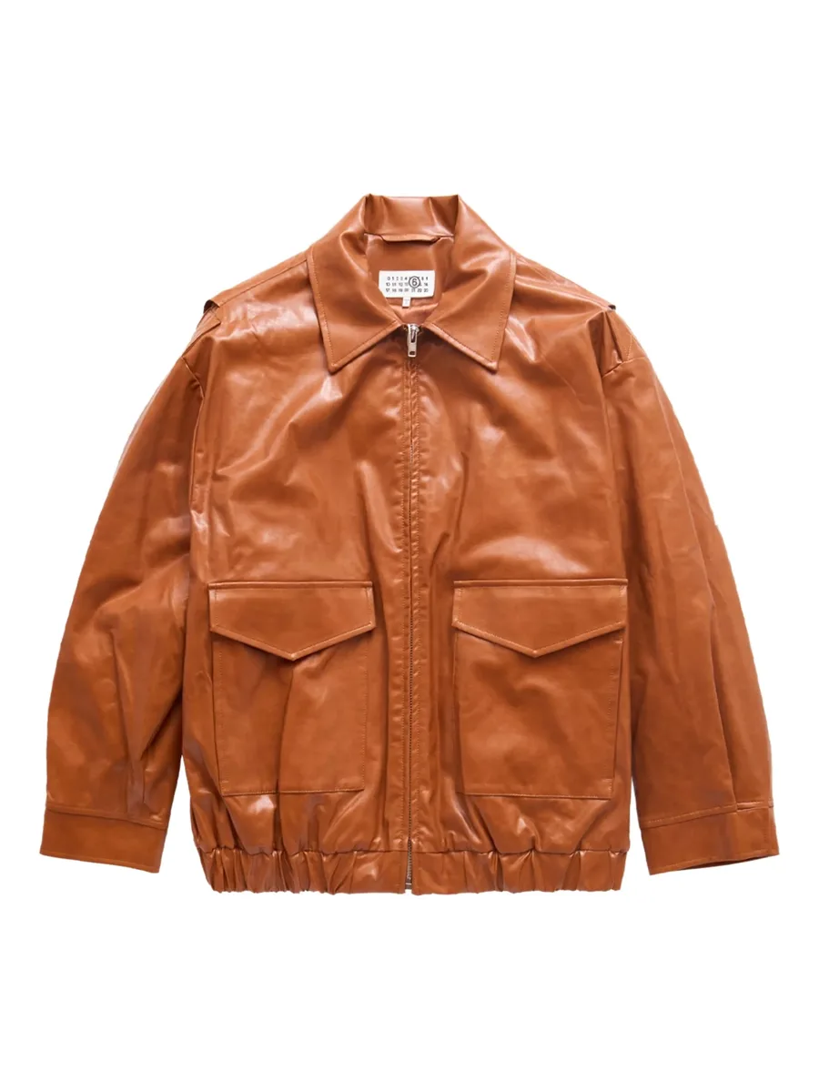 faux-leather bomber jacket 2