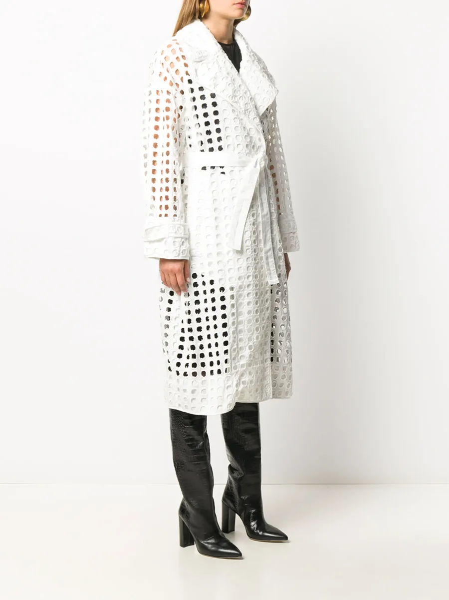 perforated-design midi coat 5