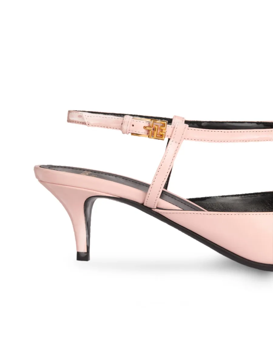 Sync chain kitten slingbacks in leather 11