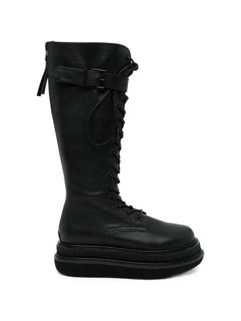 oil-leather buckled boots