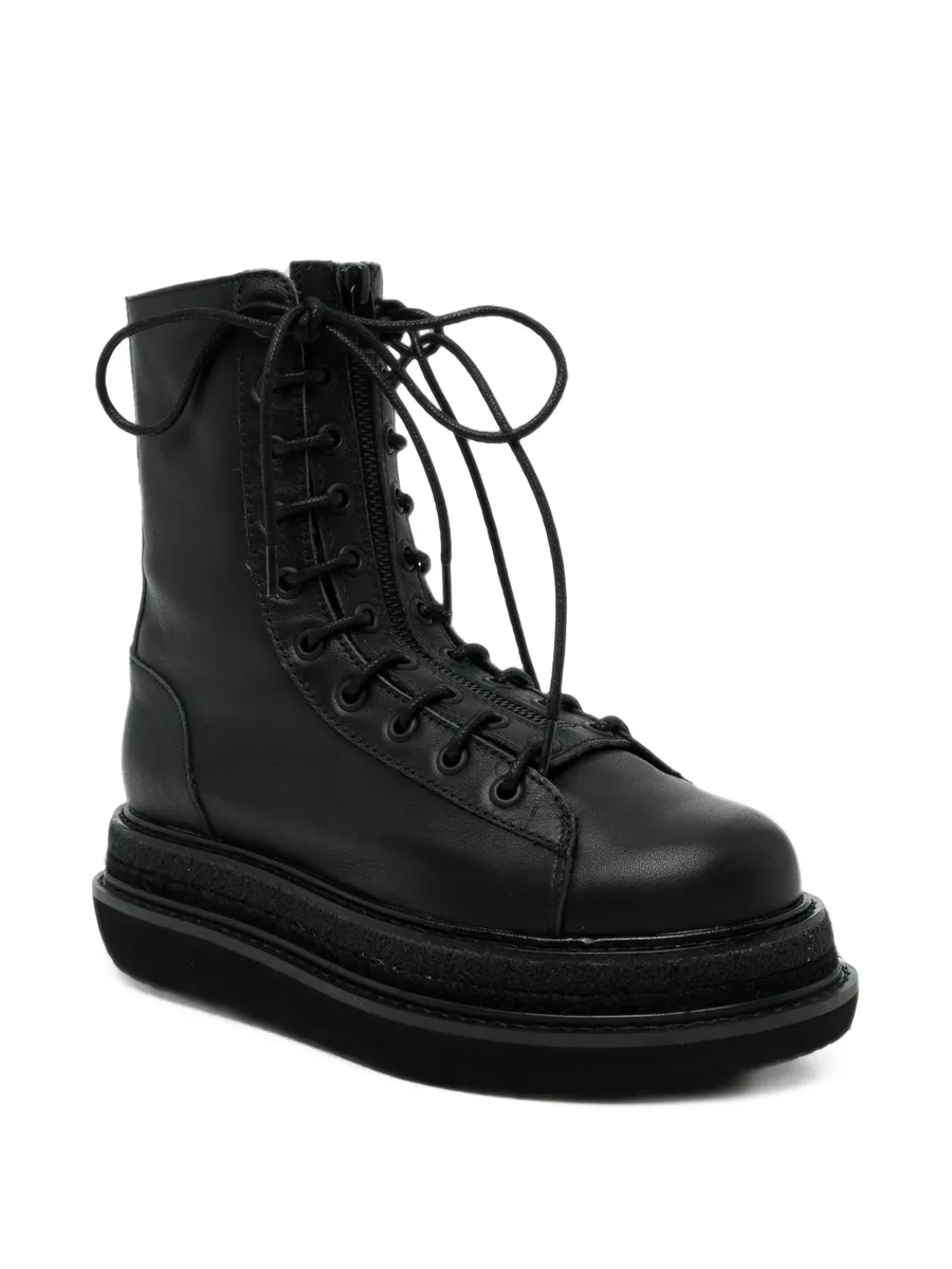 oil-leather zip military boots 2