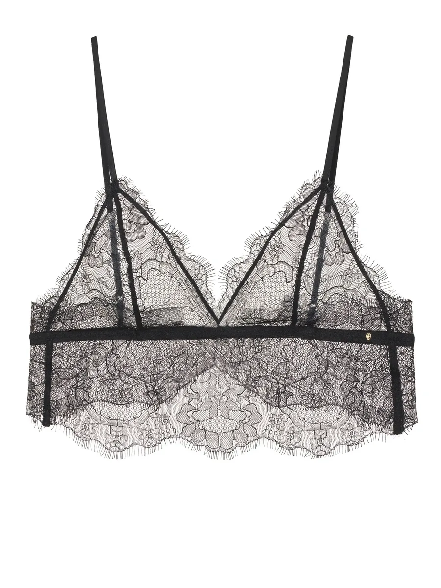 Lace scallop-hem bralette 1