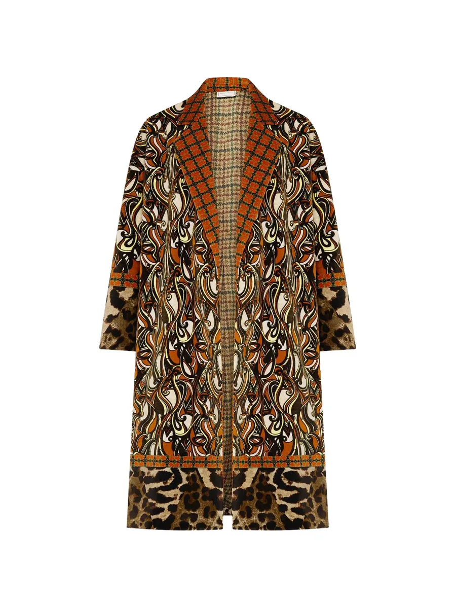 Revdox patterned animal-print coat 1
