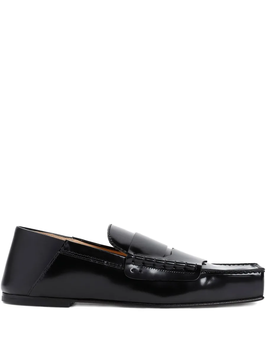 leather square-toe loafers 1