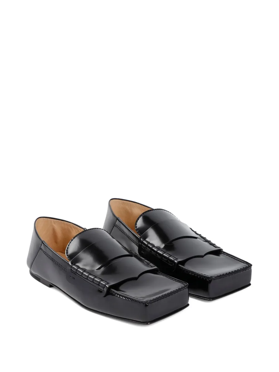 leather square-toe loafers 4