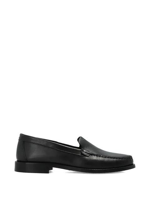 block-heel leather loafers