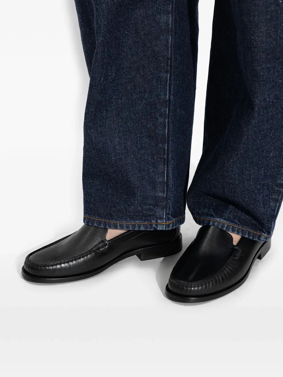 block-heel leather loafers 10