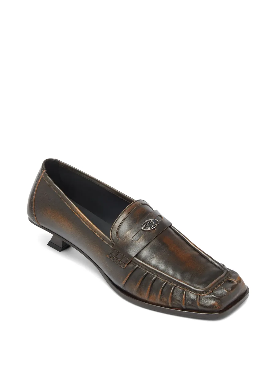 Oval D square-toe loafers 5