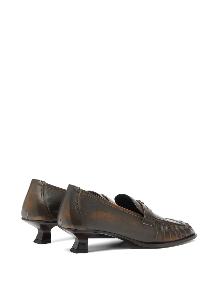 Oval D square-toe loafers 10