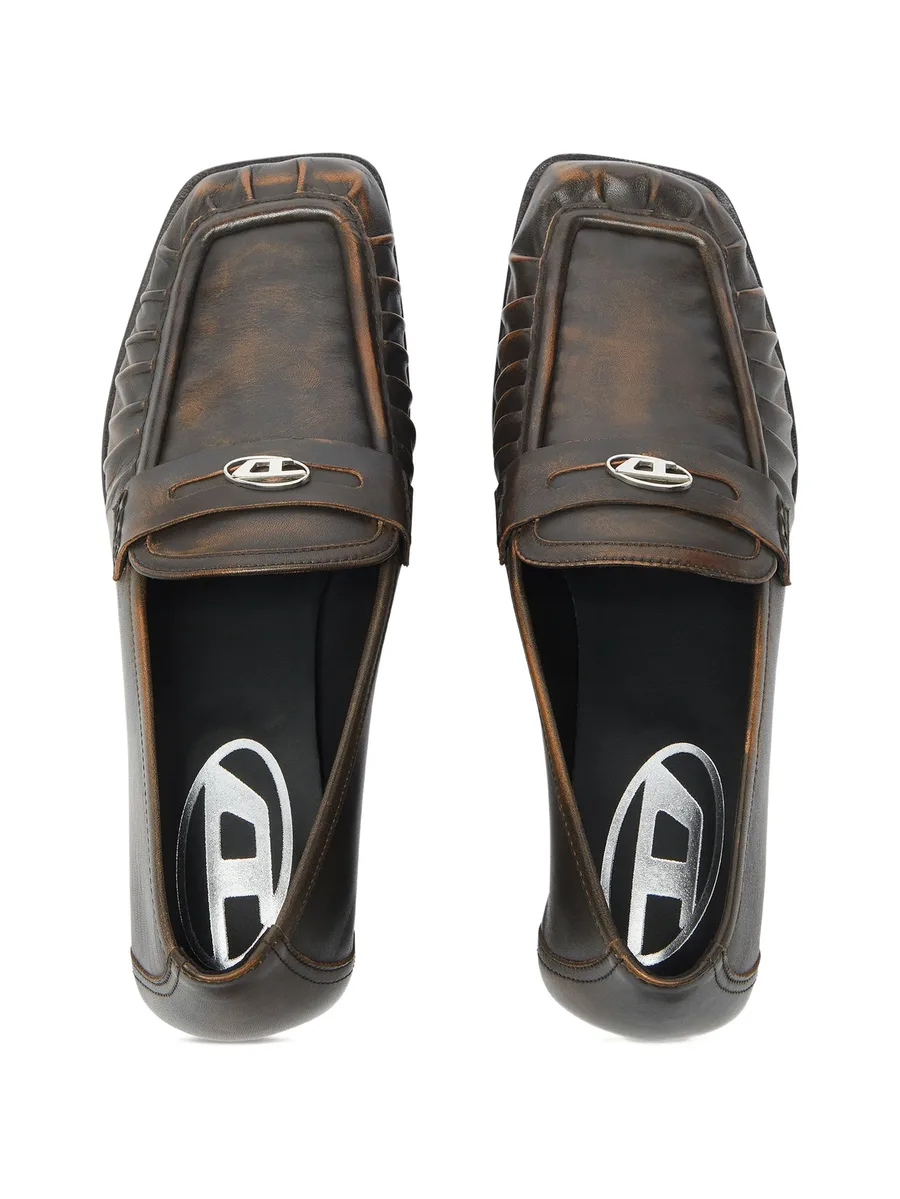 Oval D square-toe loafers 11